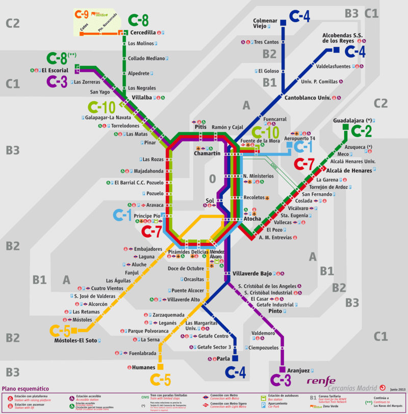 Líneas de cercanías desde y hasta Atocha