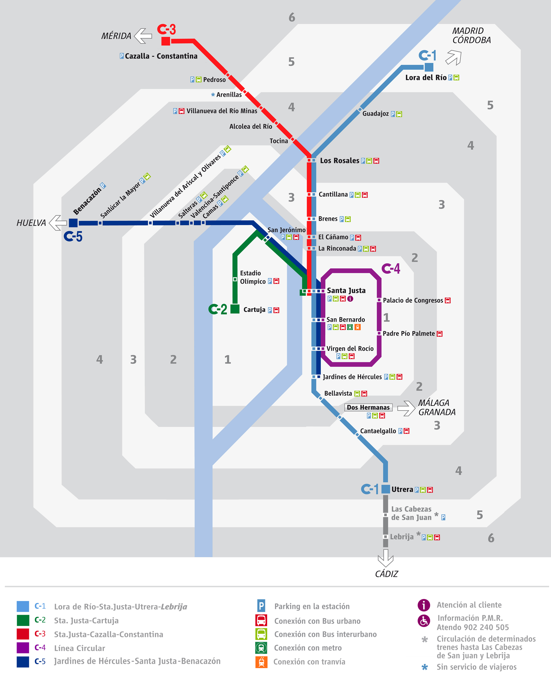 Líneas de cercanías de Sevilla