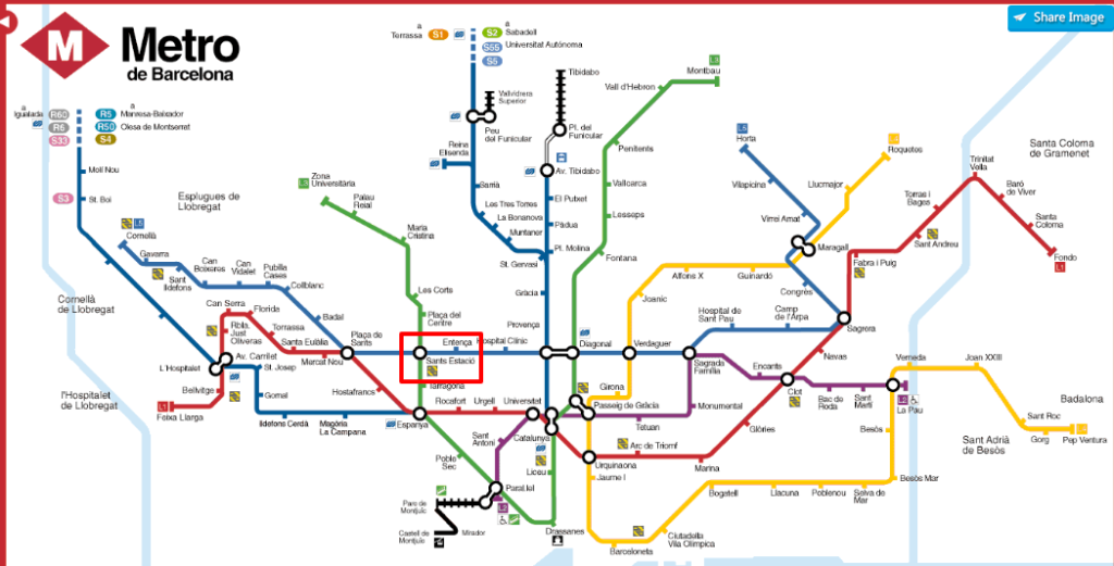 Plano del metro de Barcelona