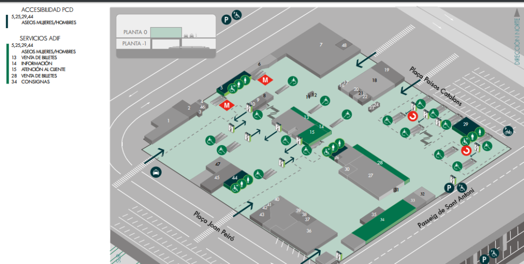 Mapa de accesibilidad Estación Barcelona Sants