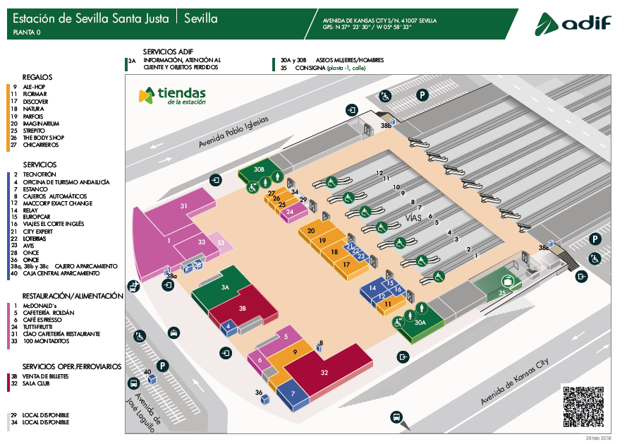 Servicios y tiendas de la estación Sevilla Santa Justa